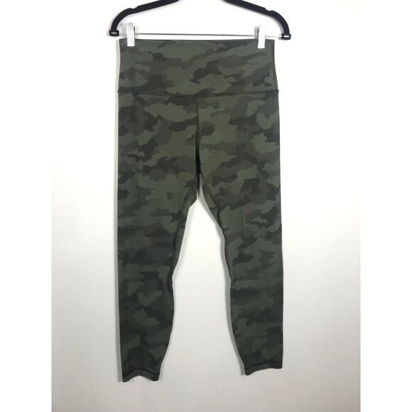 Lululemon Women's 10 Align High Rise Pant 25" Green Camo Leggings Athletic Yoga - Picture 2 of 10